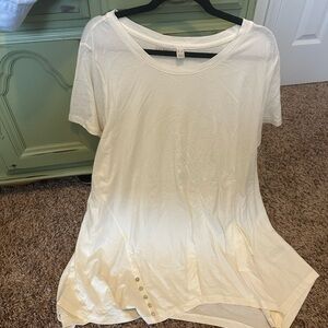 LOGO by Lori Goldstein White Short Sleeve Tee